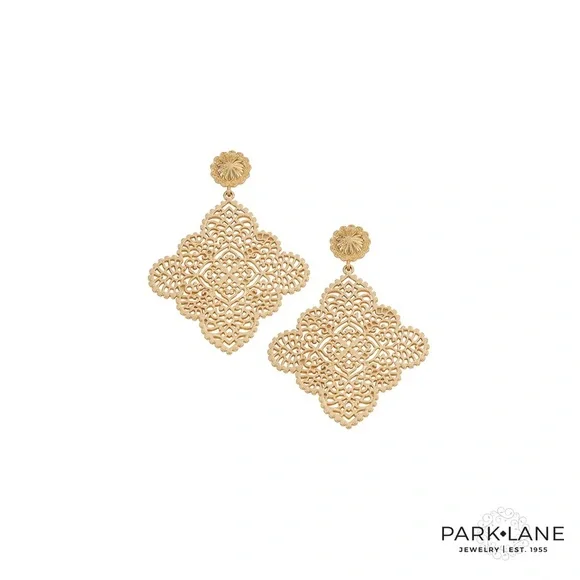 Park Lane “CORALIE” Intricate Gold Earrings - Picture 2 of 10